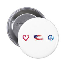 Peace Hope Love Pinback Buttons