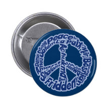 Peace in all Languages Pinback Buttons