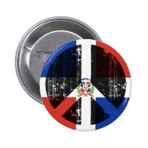 Peace In Dominican Republic Pinback Buttons