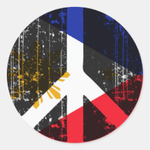 Peace In Philippines Round Sticker