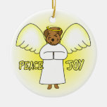 Peace Joy Angel Norfolk Terrier Christmas Ornament