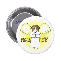 Peace Joy Borzoi (Brindle) Pinback Button