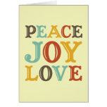 PEACE JOY LOVE block letter corporate custom logo Greeting Cards