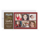 Peace-Joy-Love Family Holiday Photocard (crimson) Customised Photo Card