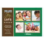 Peace-Joy-Love Family Holiday Photocard (green) Invite