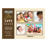 Peace-Joy-Love Family Holiday Photocard (ivory) Personalized Invitations