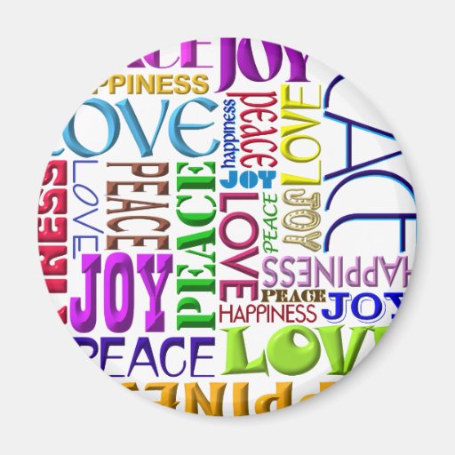 Peace Joy Love Happiness Refrigerator Magnets