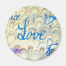 PEACE, JOY, LOVE, HOPE AND FAITH WALLPAPER PRINT REFRIGERATOR MAGNET