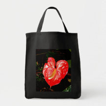 Peace Lily fabric grocery bag