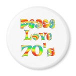 Peace Love 70's Refrigerator Magnet