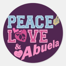 Peace Love Abuela Sticker