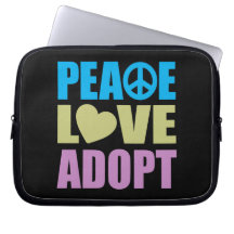 Peace Love Adopt Laptop Computer Sleeves
