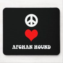 peace love afghan hound mouse pad