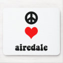 Peace love airedale mousepads