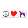 Peace Love Airedale Terriers Bumper Sticker