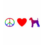 Peace Love Airedale Terriers Ladies Twofer Shirt