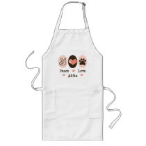 Peace Love Akita Apron