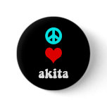 Peace love Akita Buttons