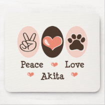 Peace Love Akita Mousepad