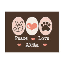 Peace Love Akita Postcard