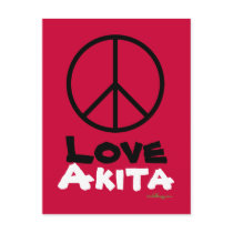 Peace Love Akita Postcard