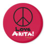 Peace Love Akita Red Refrigerator Magnet