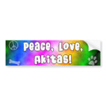 Peace Love Akitas Bumper Sticker bumper stickers