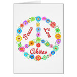 Peace Love Akitas Greeting Card