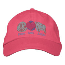 Peace Love Akitas Embroidered Hat (Pretty)