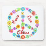 Peace Love Akitas Mouse Pad
