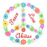 Peace Love Akitas stickers