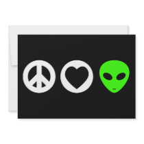 Peace Love Alien Invite