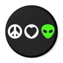 Peace Love Alien Fridge Magnets