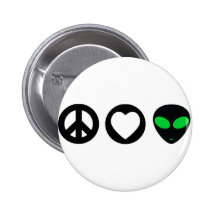 Peace Love Alien Pin