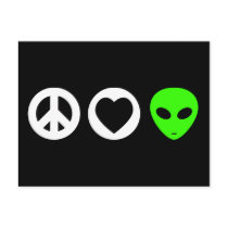 Peace Love Alien Postcards