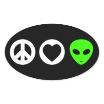 Peace Love Alien Stickers