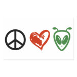 Peace Love Aliens Rectangle Sticker
