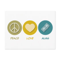 Peace Love Alms Post Cards