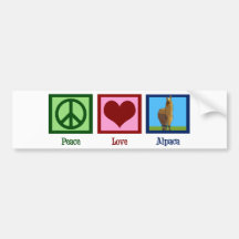 Peace Love Alpaca Bumper Stickers