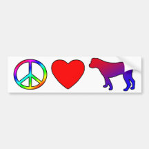 Peace Love American Bulldogs Bumper Stickers