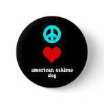 peace love american eskimo dog buttons