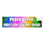 Peace Love American Eskimo Dogs Bumper Sticker bumper stickers