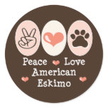 Peace Love American Eskimo Stickers