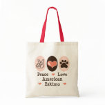 Peace Love American Eskimo Tote Bag