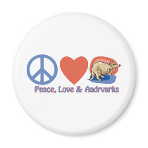 Peace, Love and Aardvarks Fridge Magnets