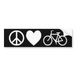 Peace Love and Bicycles Bumper Sticker