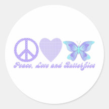 Peace Love and Butterflies Sticker