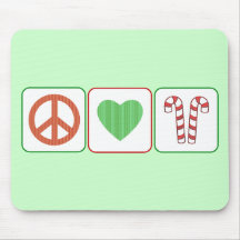 Peace, Love and Candy Canes Mouse Pad