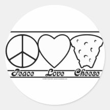 Peace Love and Cheese Stickers