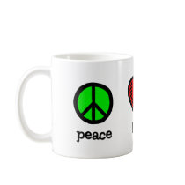 Peace, Love and Coffee - 12oz. Mug